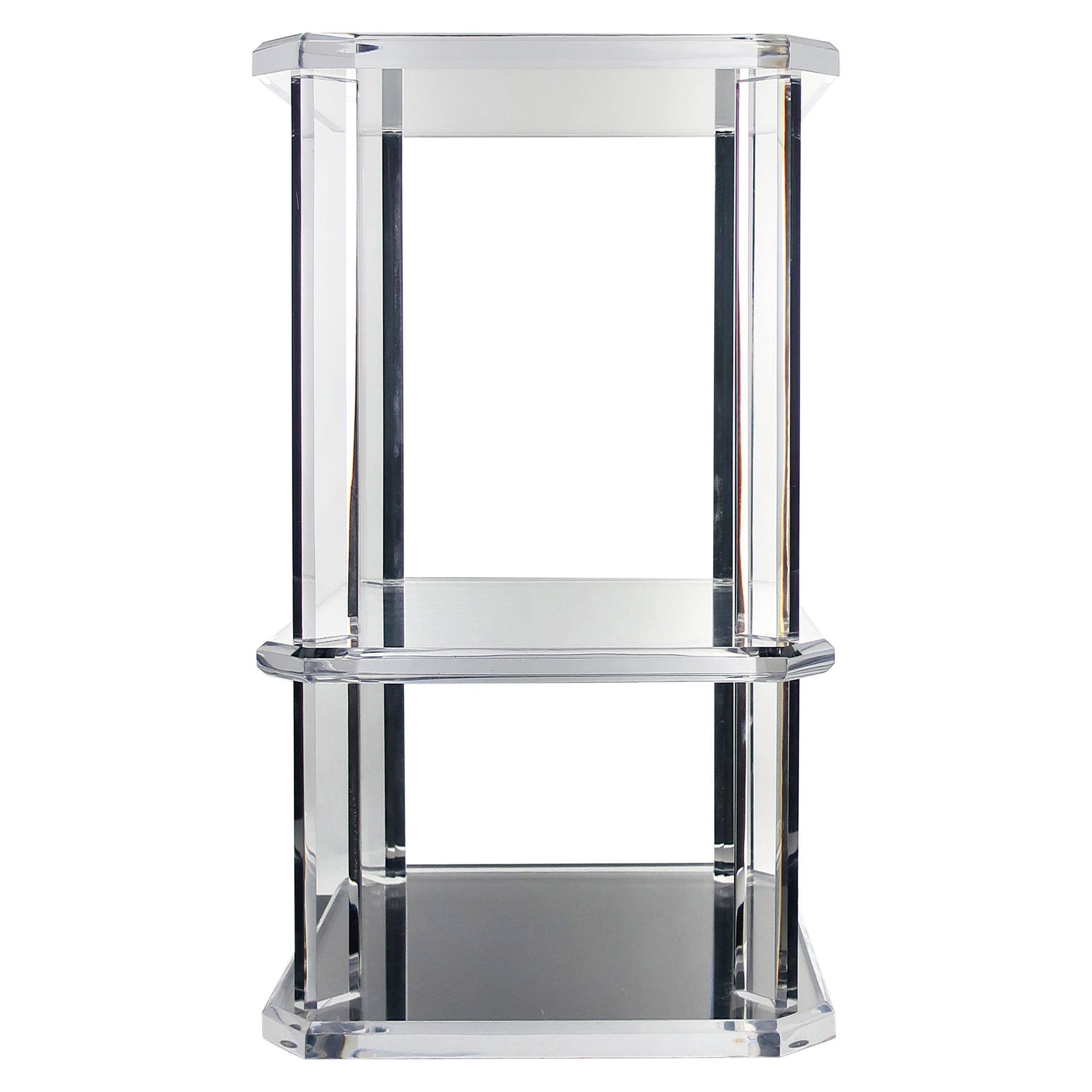 Vintage Lucite Side Table and Shelf