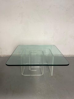 Vintage Lucite Snail and Glass Coffee Table