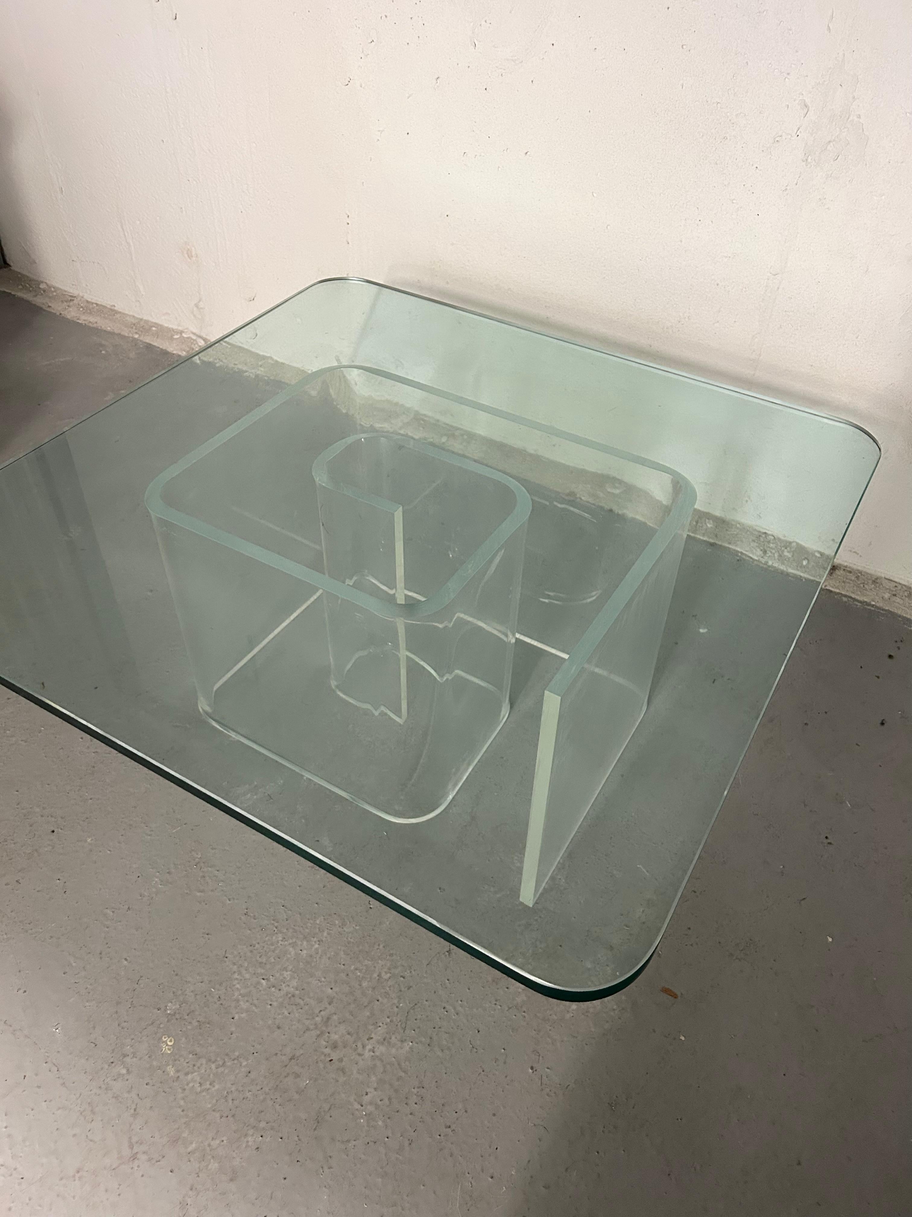 Vintage Lucite Snail and Glass Coffee Table 4