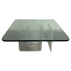 Vintage Lucite Snail and Glass Coffee Table