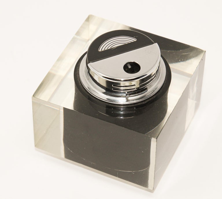 Square Table Lighter Vintage Lucite Square Retro Lighter, 1970 at 1stDibs