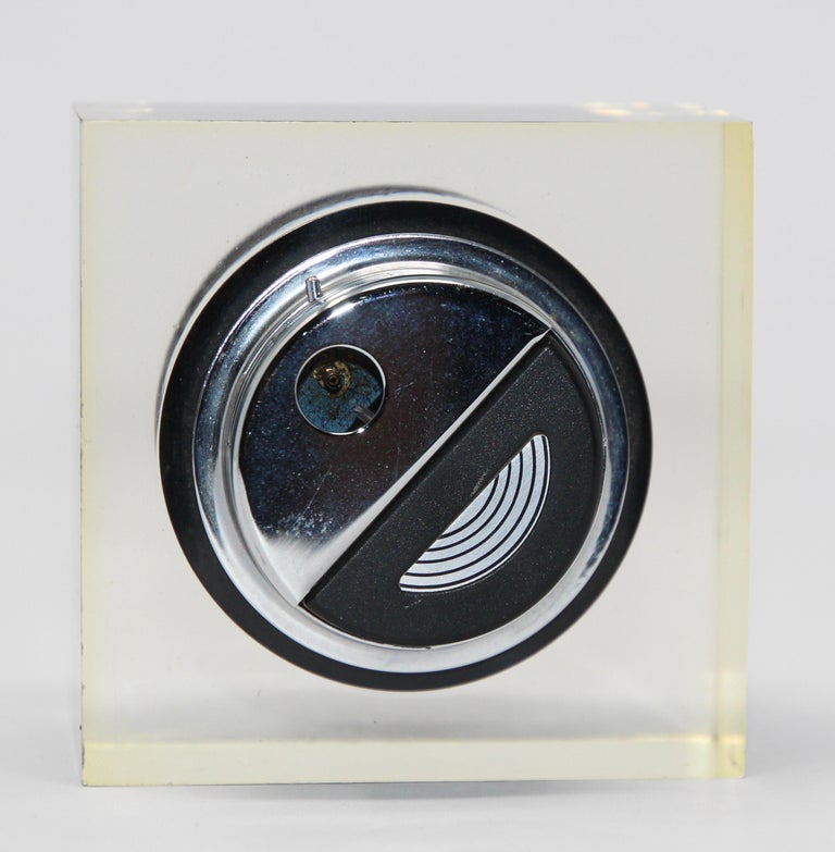 Square Table Lighter Vintage Lucite Square Retro Lighter, 1970 at 1stDibs