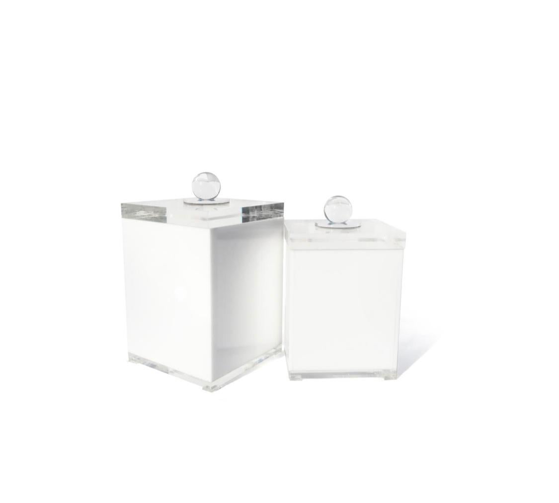 Mid-Century Modern Vintage Lucite Storage Containers, Set of 4