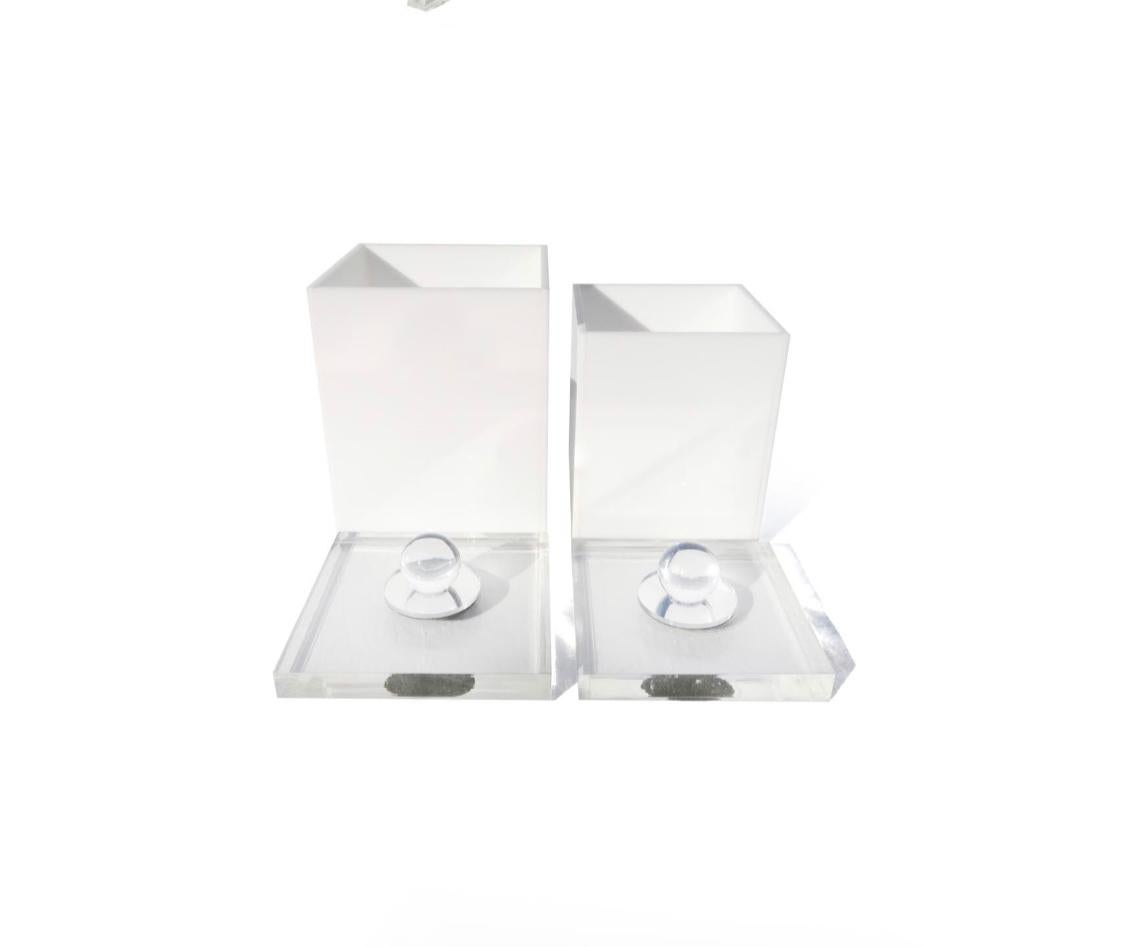 American Vintage Lucite Storage Containers, Set of 4