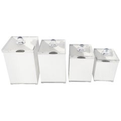 Retro Lucite Storage Containers, Set of 4