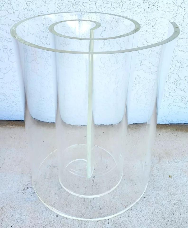 For FULL item description click on CONTINUE READING at the bottom of this page.

Offering One Of Our Recent Palm Beach Estate Fine Furniture Acquisitions Of A
Vintage Lucite Swirl Dining Table Base Only
This base can accommodate a piece of glass