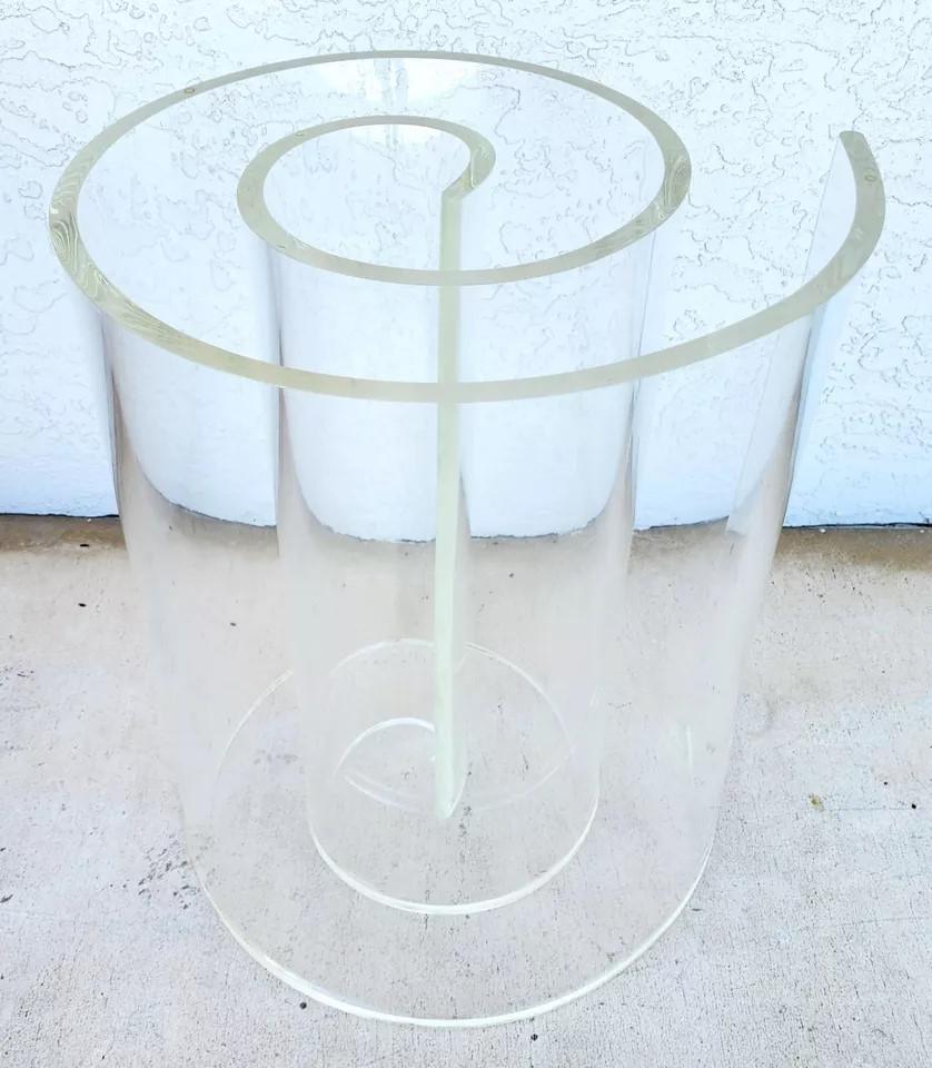 Mid-Century Modern Vintage Lucite Swirl Dining Table Base For Sale