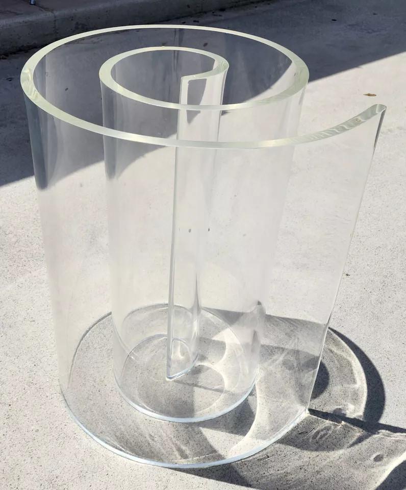 Vintage Lucite Swirl Dining Table Base For Sale 1