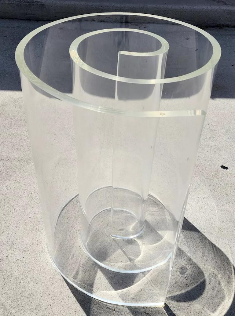Vintage Lucite Swirl Dining Table Base For Sale 2