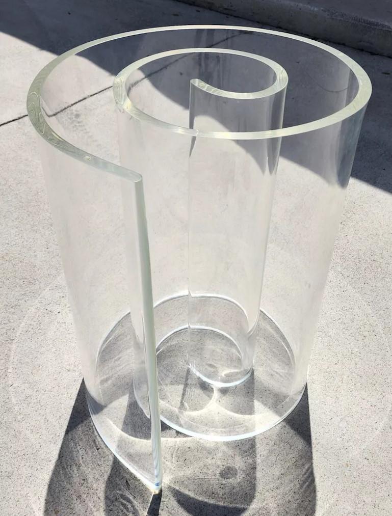 Vintage Lucite Swirl Dining Table Base For Sale 3