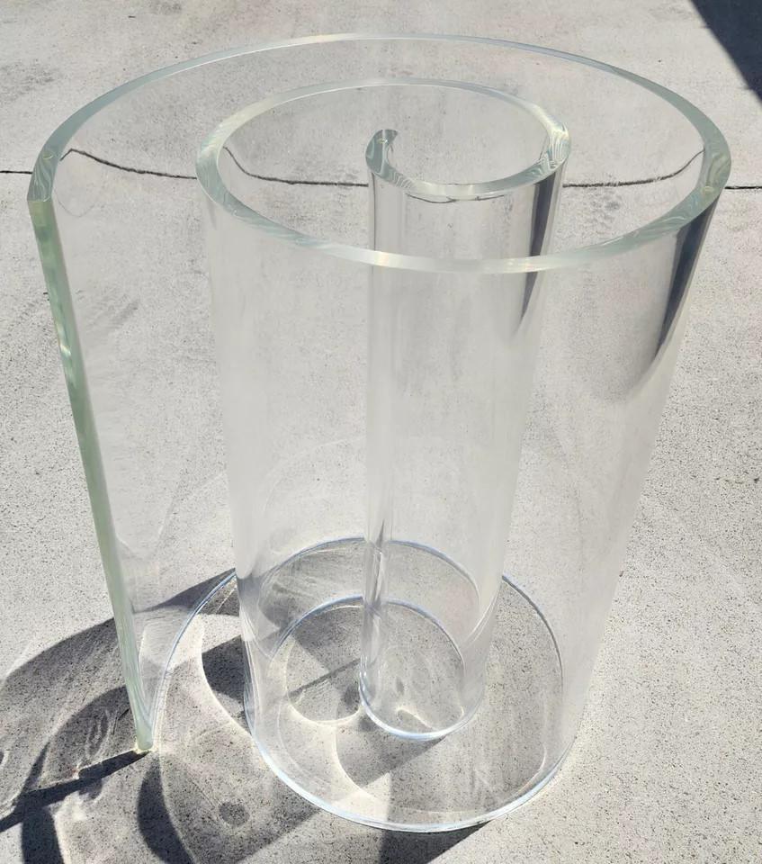 Vintage Lucite Swirl Dining Table Base For Sale 4