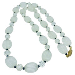 Vintage lucite textured beaded designer necklace