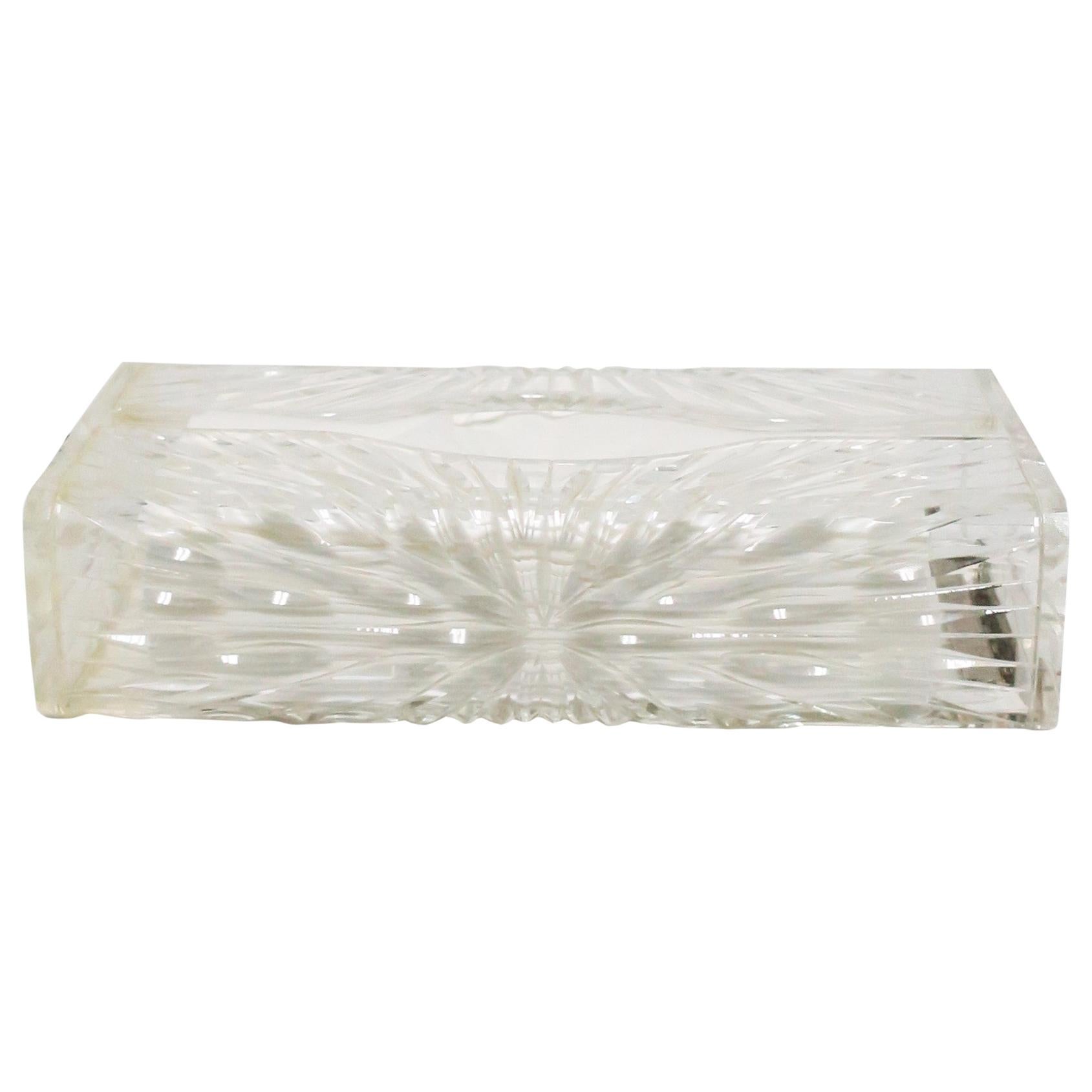 Lucite Tissue Box Cover Holder by Wilardy For Sale