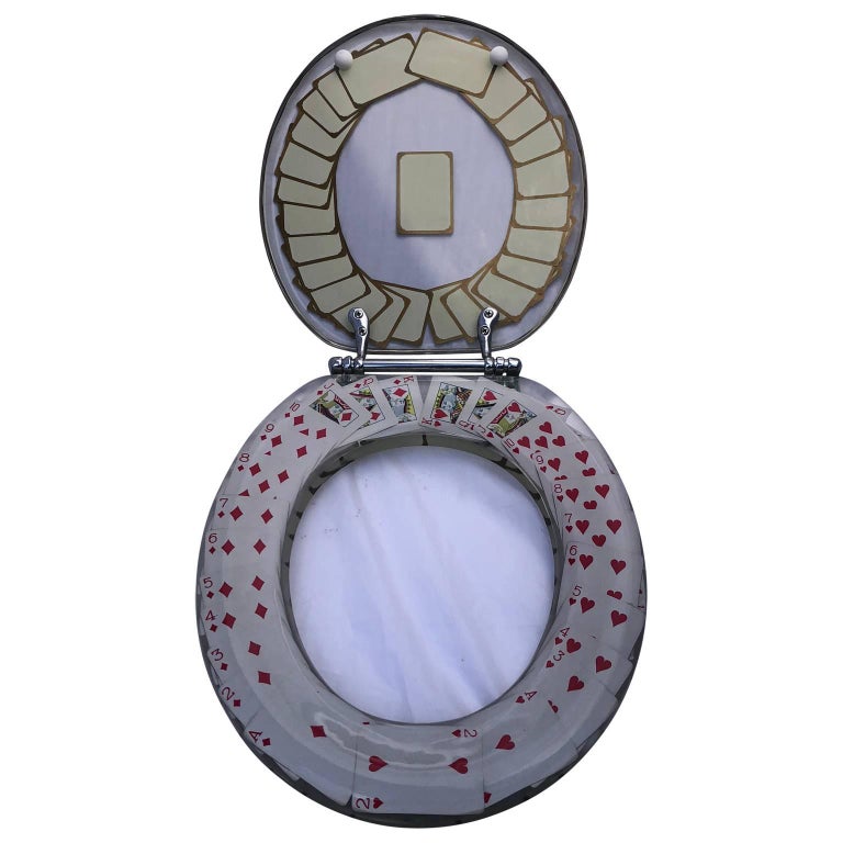 Vintage Lucite Toilet Seat with Deck of Cards Theme and ...