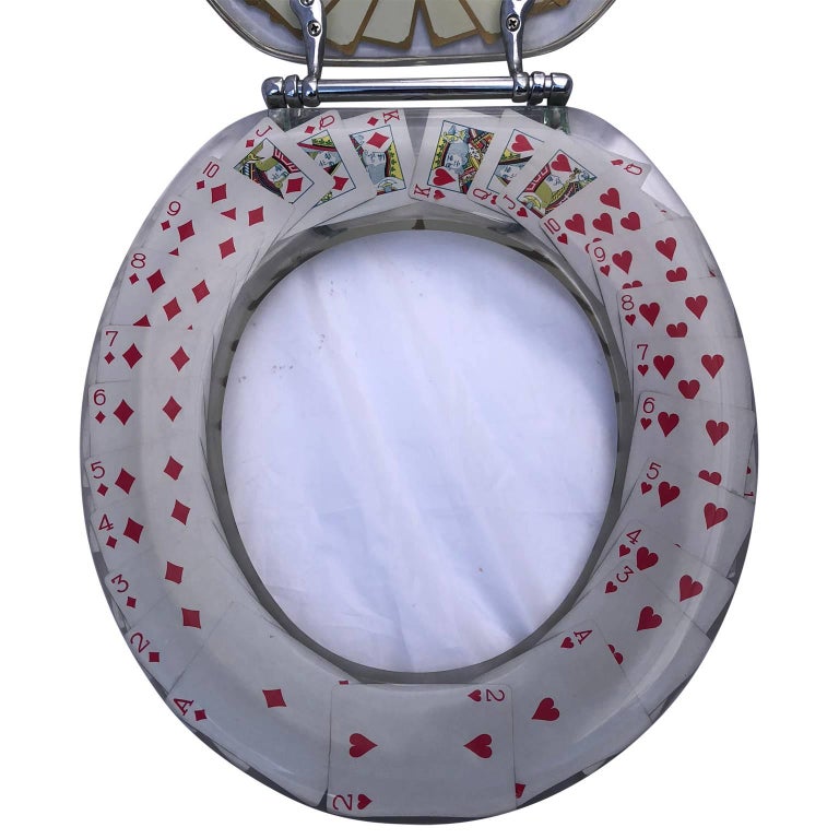 Vintage Lucite Toilet Seat with Deck of Cards Theme and ...