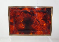 VIntage Lucite Tray in Faux Tortoise Italy