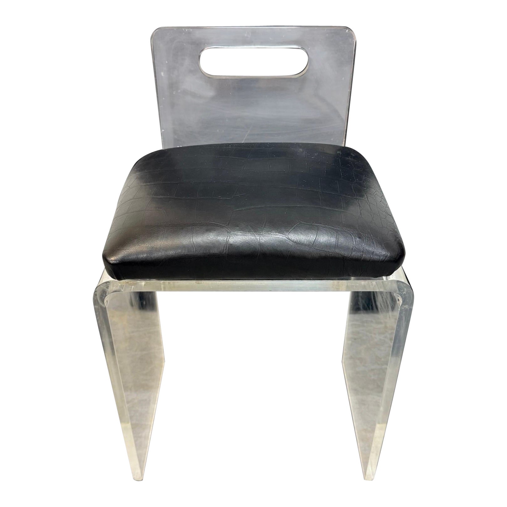 Tabouret de toilette vintage en lucite