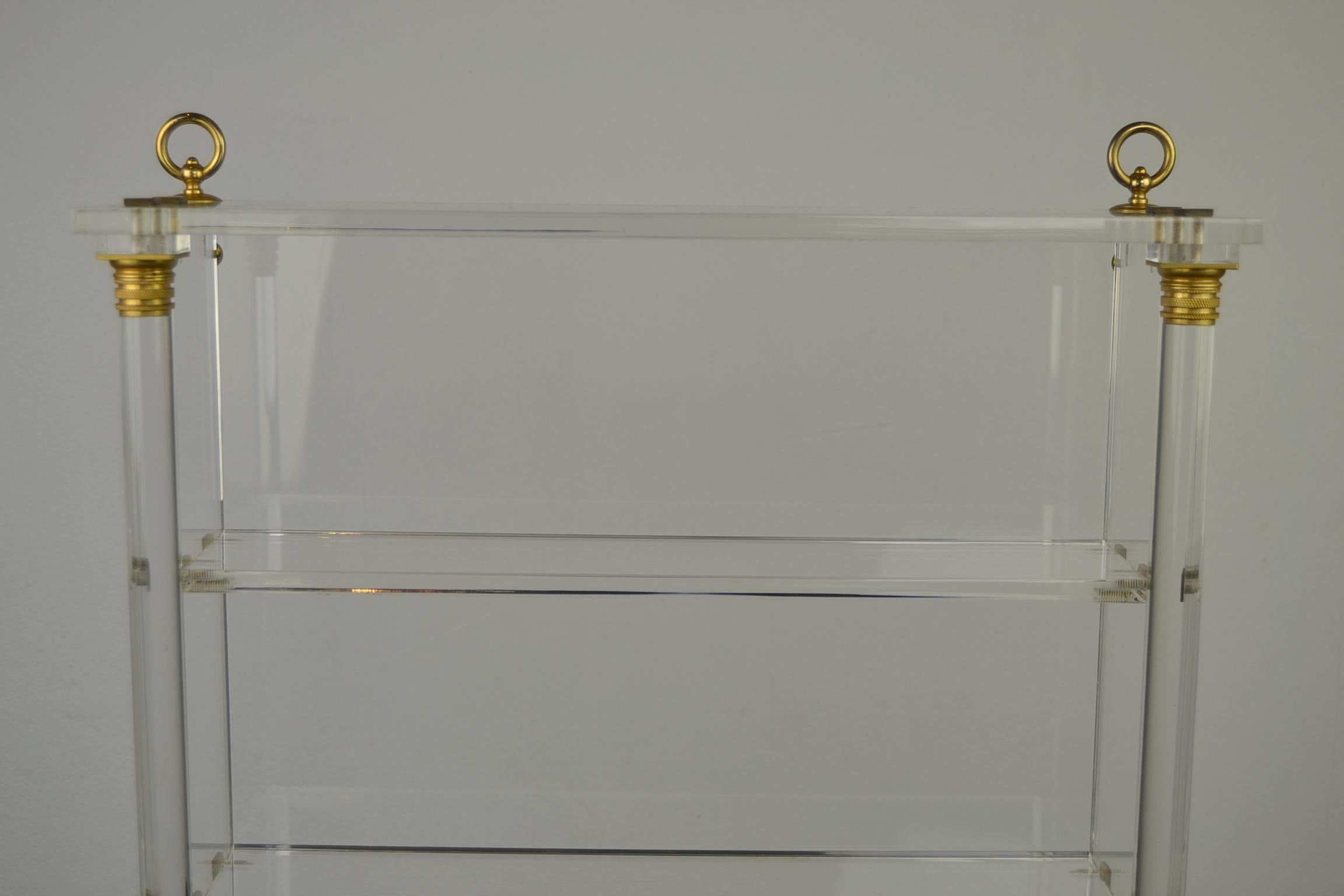 Modern Vintage Lucite Wall Rack or Open Showcase