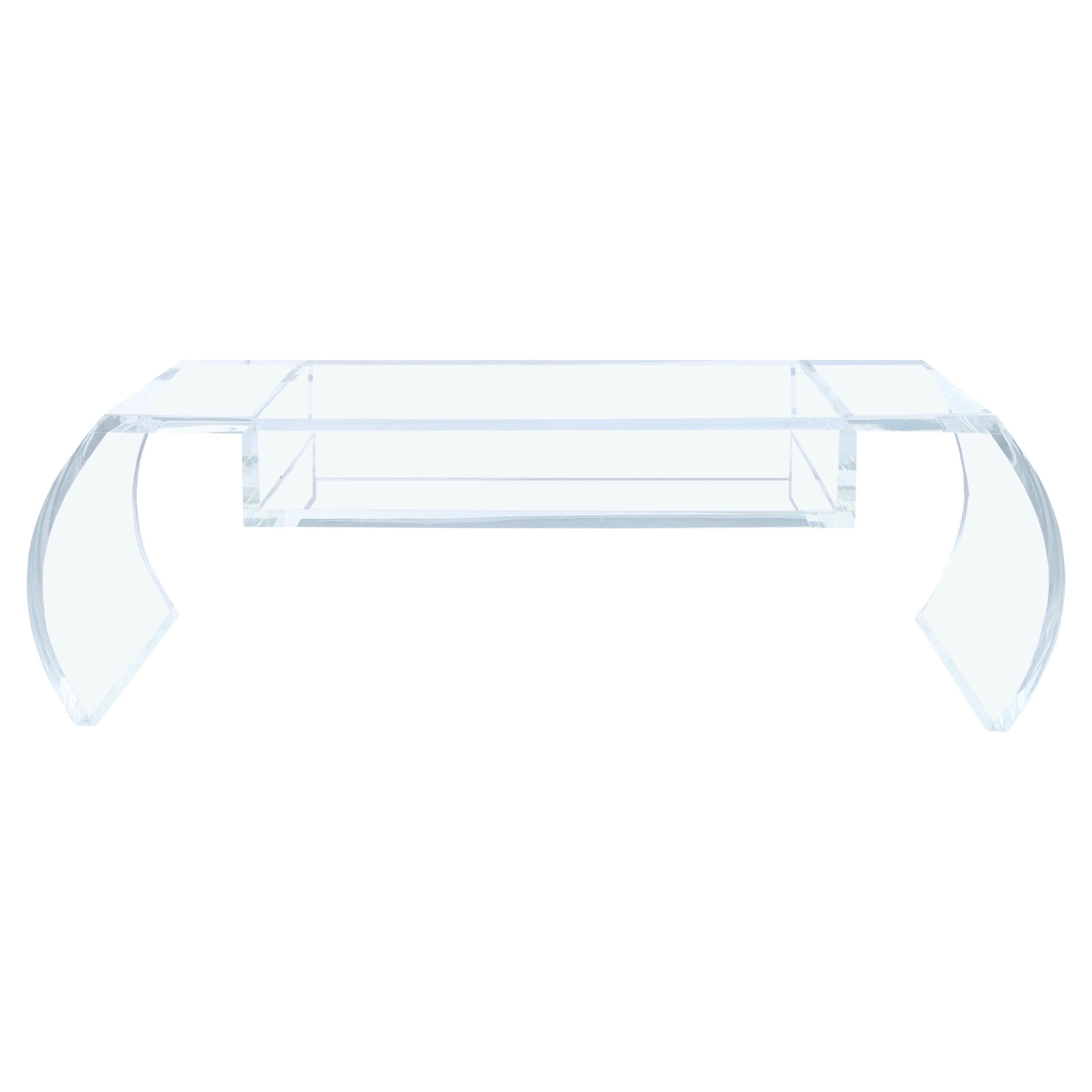 Table basse "Waterfall" en lucite vintage en vente