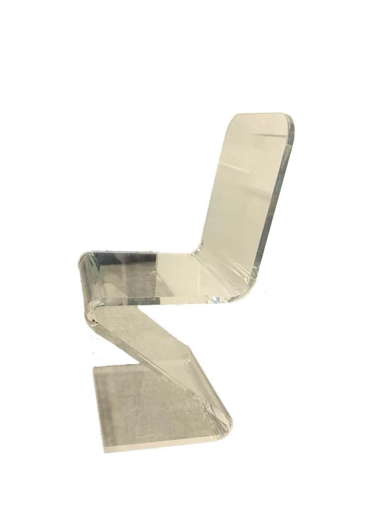 Vintage Lucite Z Cantilever Chairs, a Pair In Good Condition In Wichita, KS