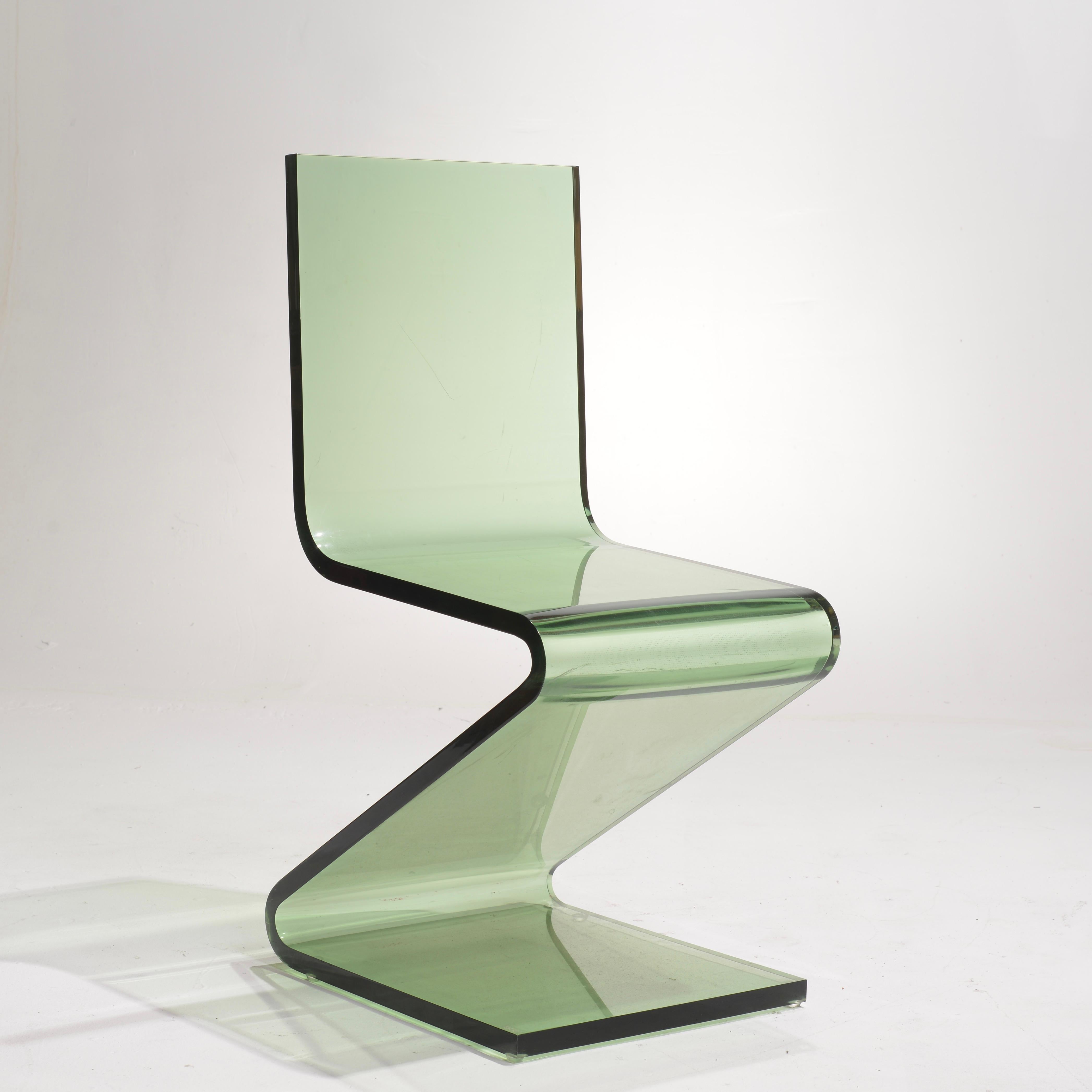 Vintage Lucite Z-Tisch und Z-Stühle aus Lucite von Shlomi Haziza für H Studio im Angebot 10