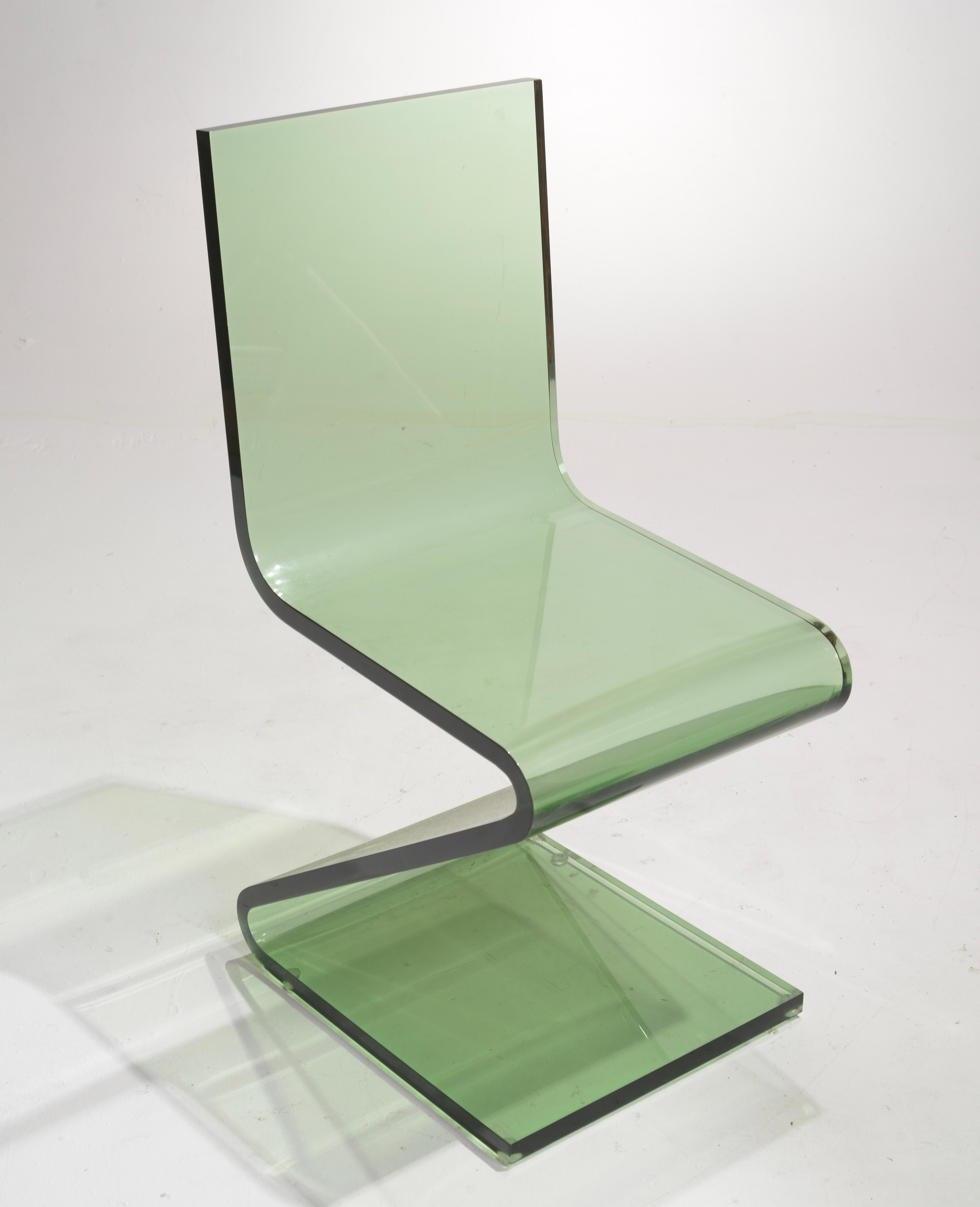 Vintage Lucite Z Table and Z Chairs by Shlomi Haziza for H Studio For Sale 8