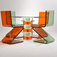 Vintage Lucite Z Table and Z Chairs by Shlomi Haziza for H Studio
