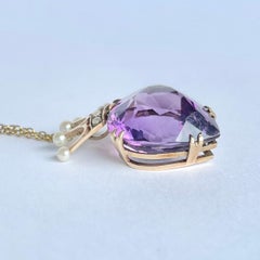 Luckenbooth Vintage-Halskette mit Amethyst- und 9 Karat Gold-Anhänger