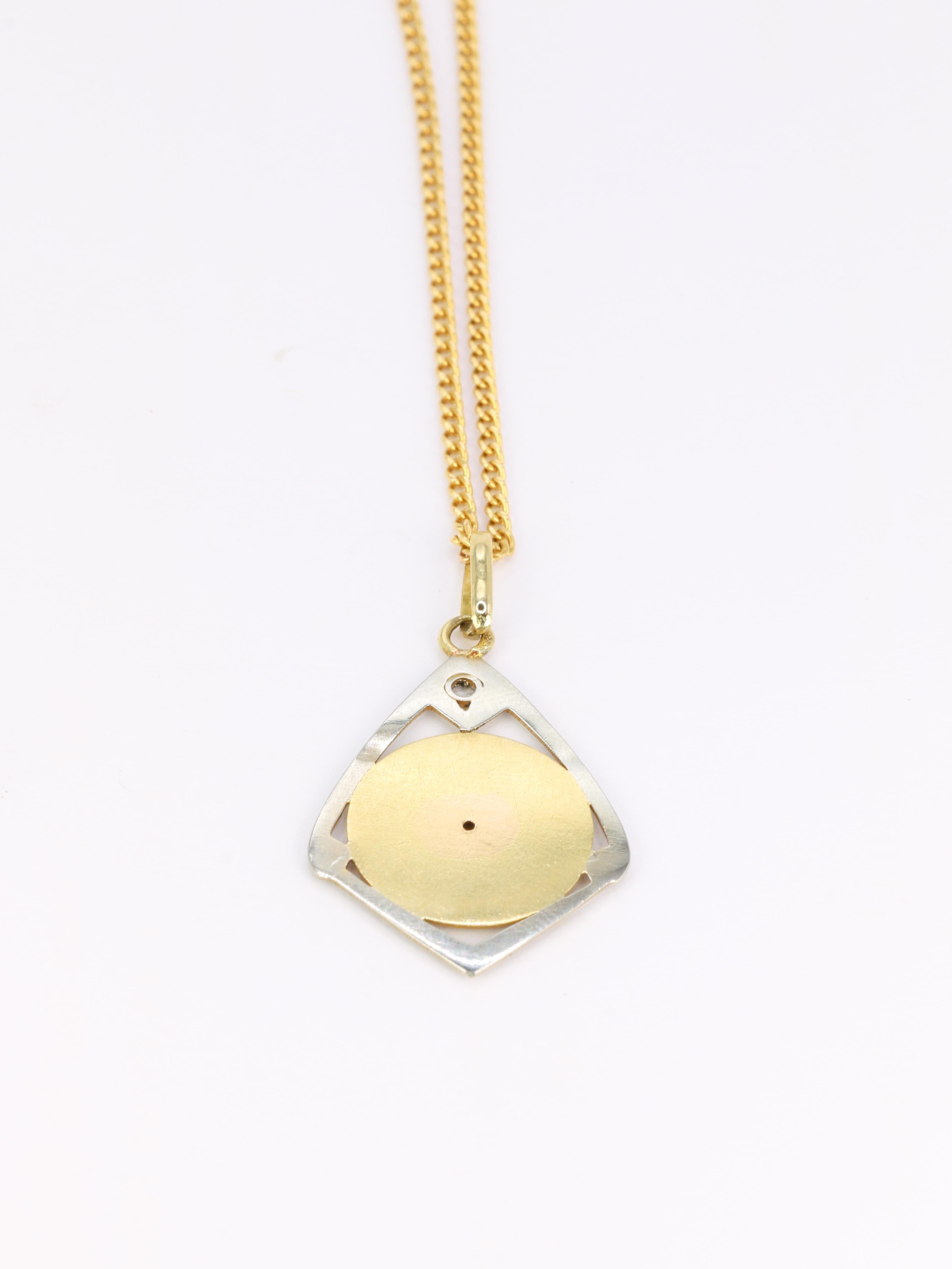 Women's Vintage Lucky star pendant in gold and rose-cut diamonds 