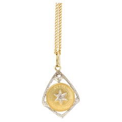 Vintage Lucky star pendant in gold and rose-cut diamonds 