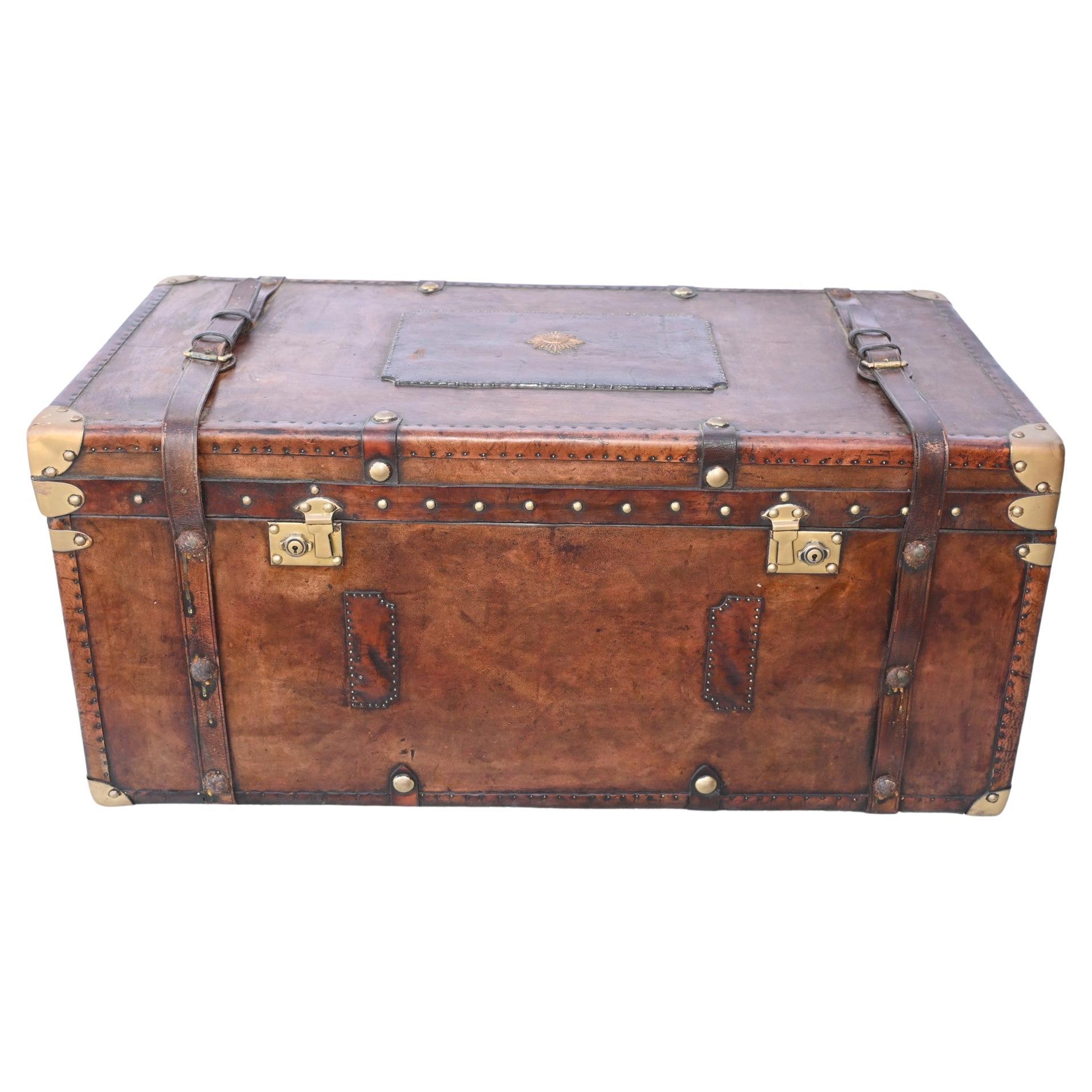 Vintage Luggage Box Steamer Trunk Coffee Table