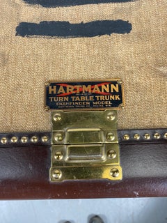 Armoire à bagages Hartmann vintage sur base tournante, chemin de fer rare