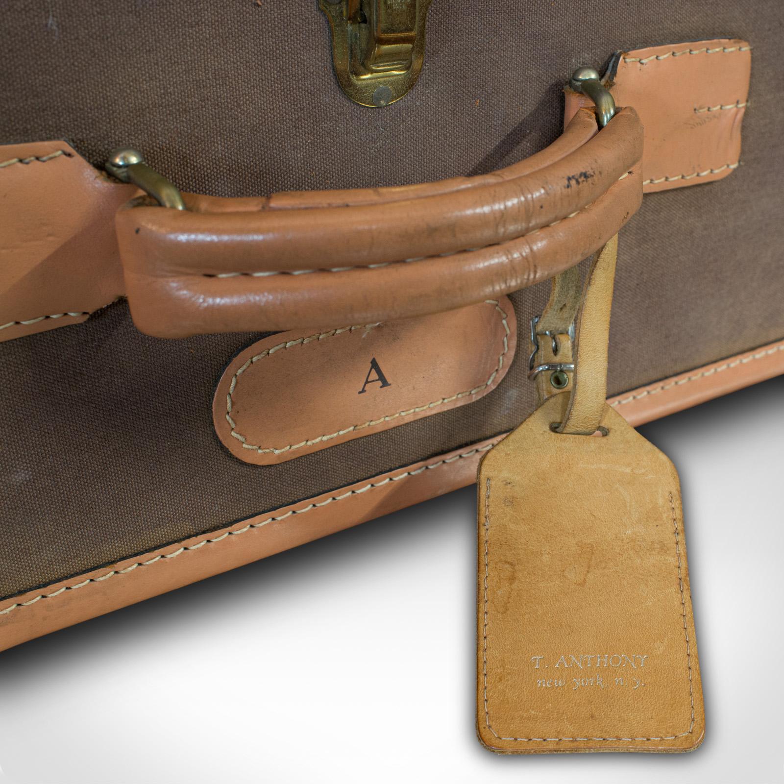 Vintage Luggage Set, American, Leather, Set of 4, Suitcase, T Anthony, New York 3