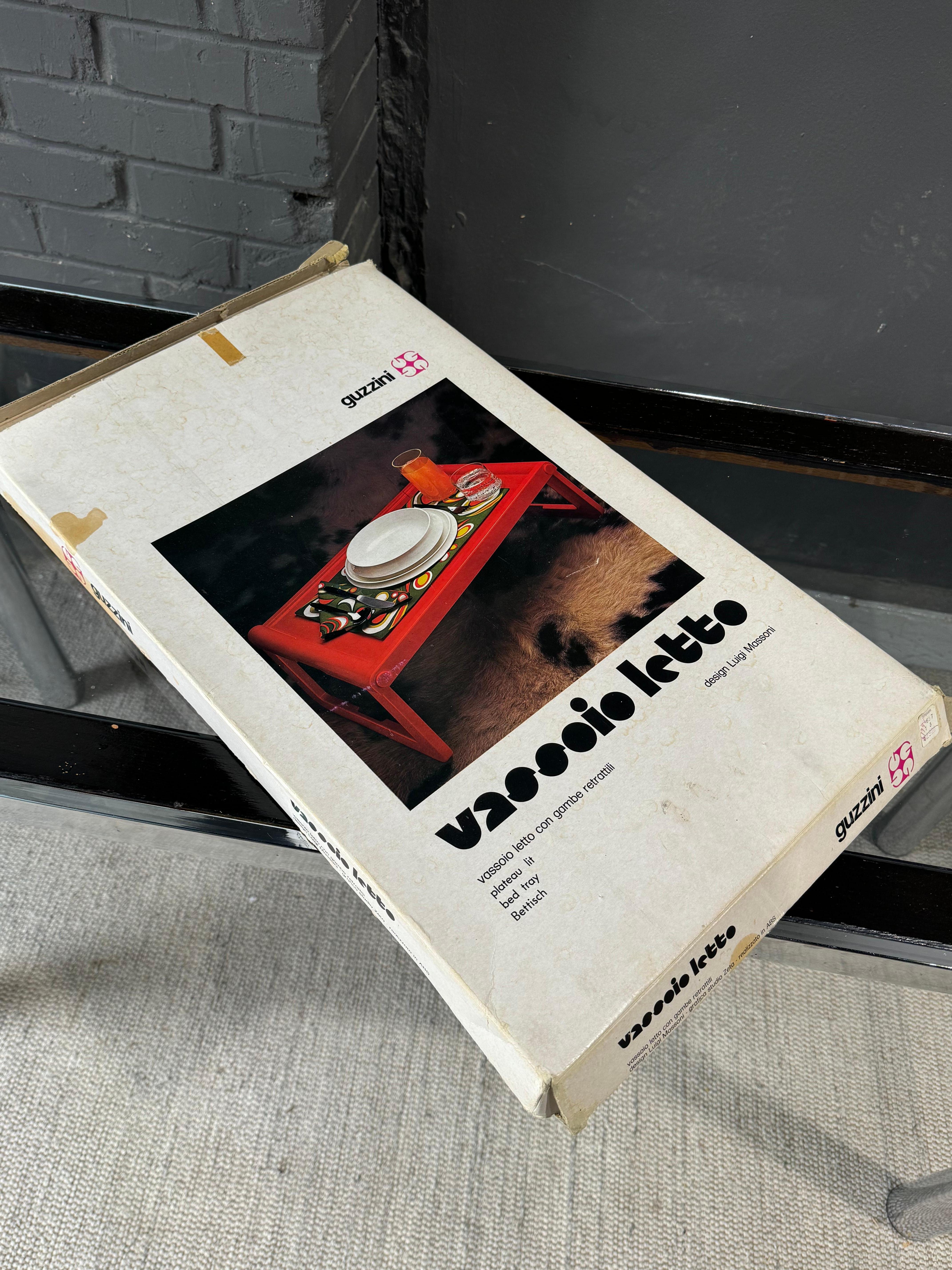 Fine XX secolo Vassoio da letto vintage Luigi Massoni per Guzzini Vassoio Letto Con Scatola Originale in vendita