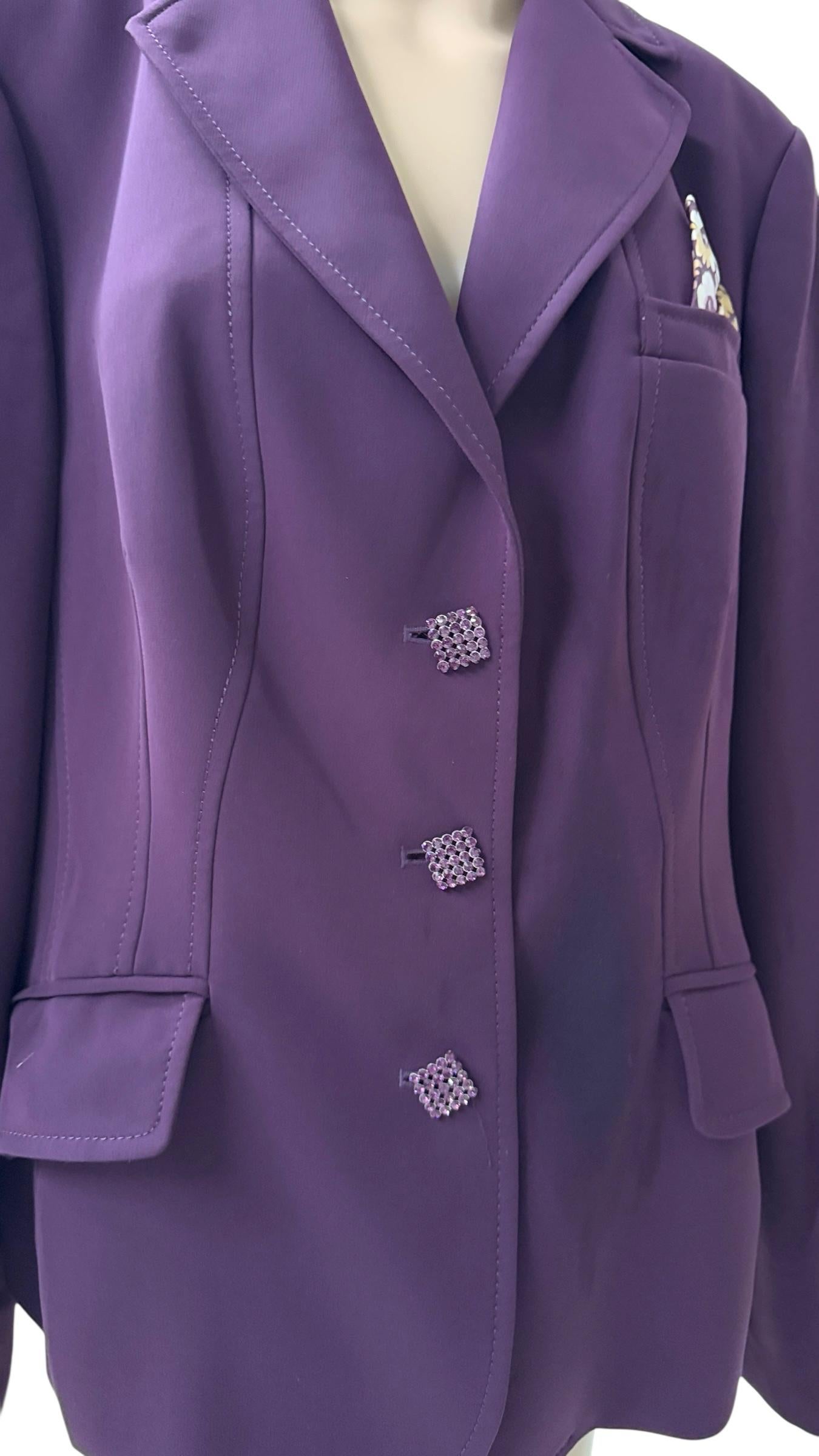 Vintage Luisa Spagnoli Tailored Purple Skirt Suit - We pay for import duty! in vendita 9
