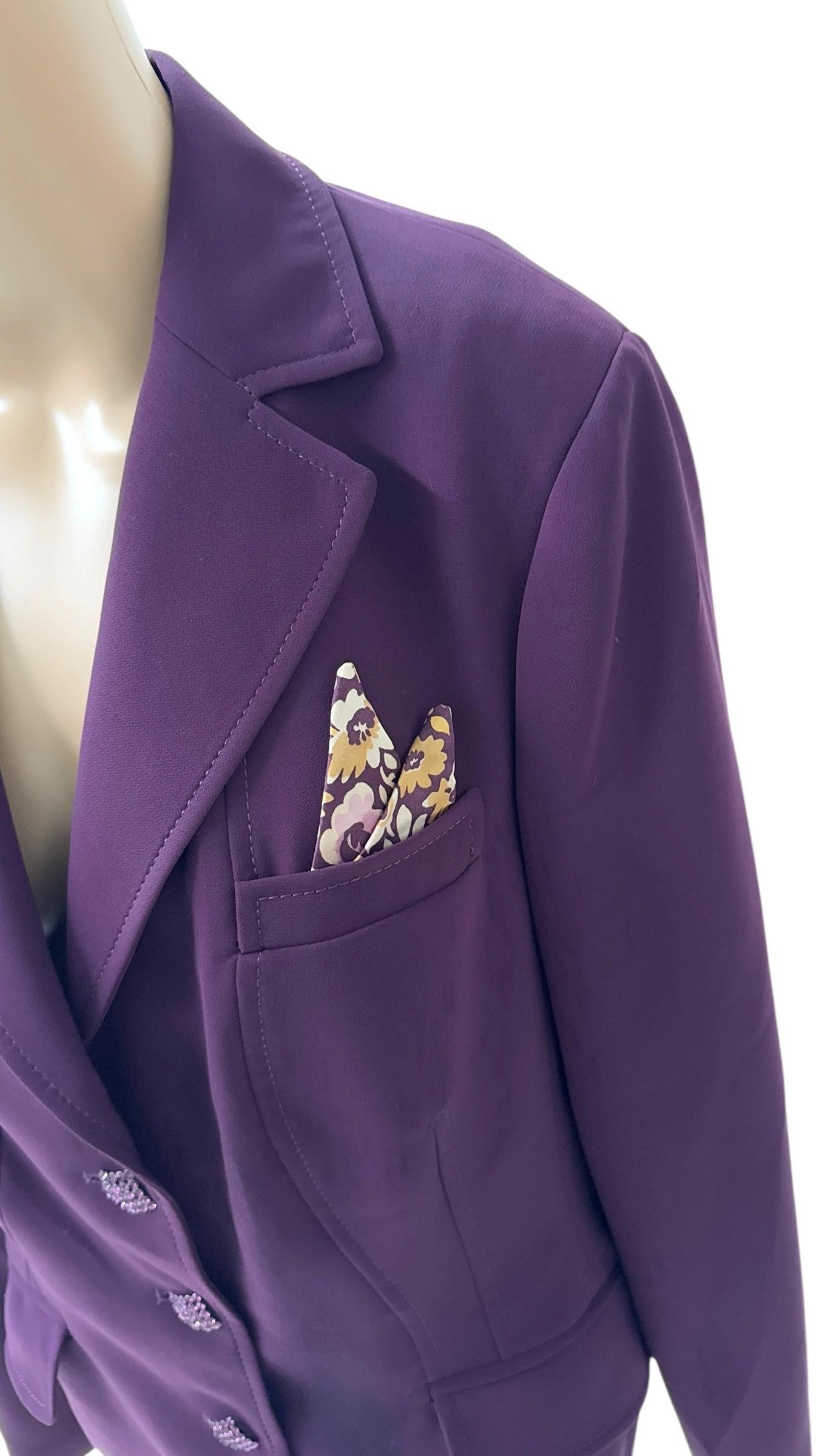 Vintage Luisa Spagnoli Tailored Purple Skirt Suit - We pay for import duty! in vendita 10