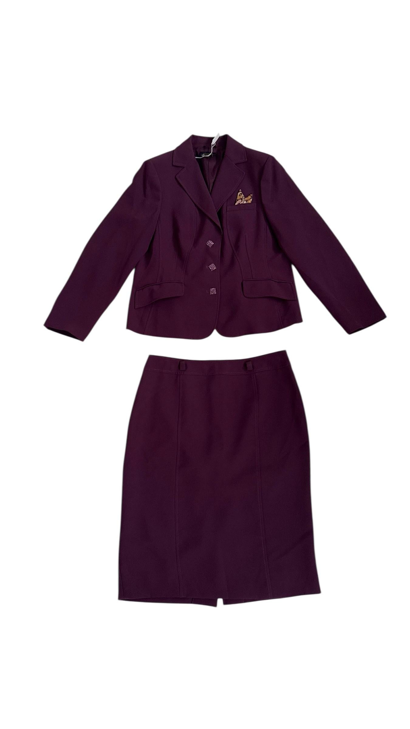 Vintage Luisa Spagnoli Tailored Purple Skirt Suit - We pay for import duty! in vendita 11