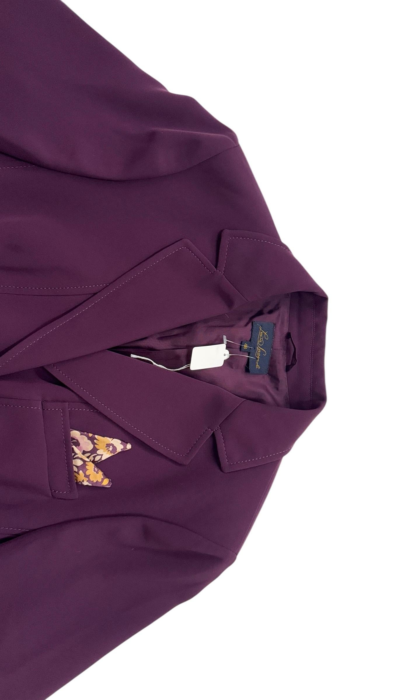 Donna Vintage Luisa Spagnoli Tailored Purple Skirt Suit - We pay for import duty! in vendita