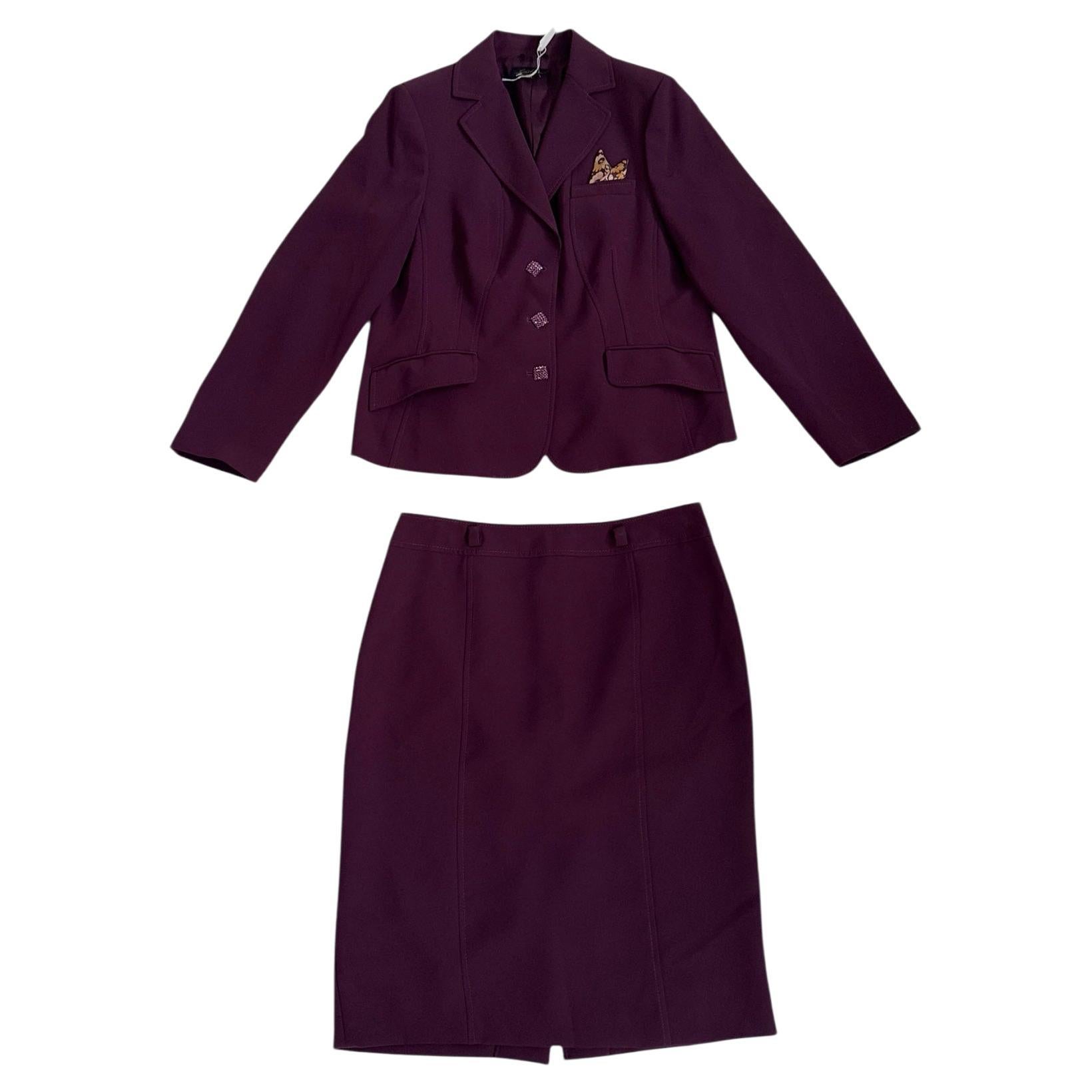 Vintage Luisa Spagnoli Tailored Purple Skirt Suit - We pay for import duty! in vendita