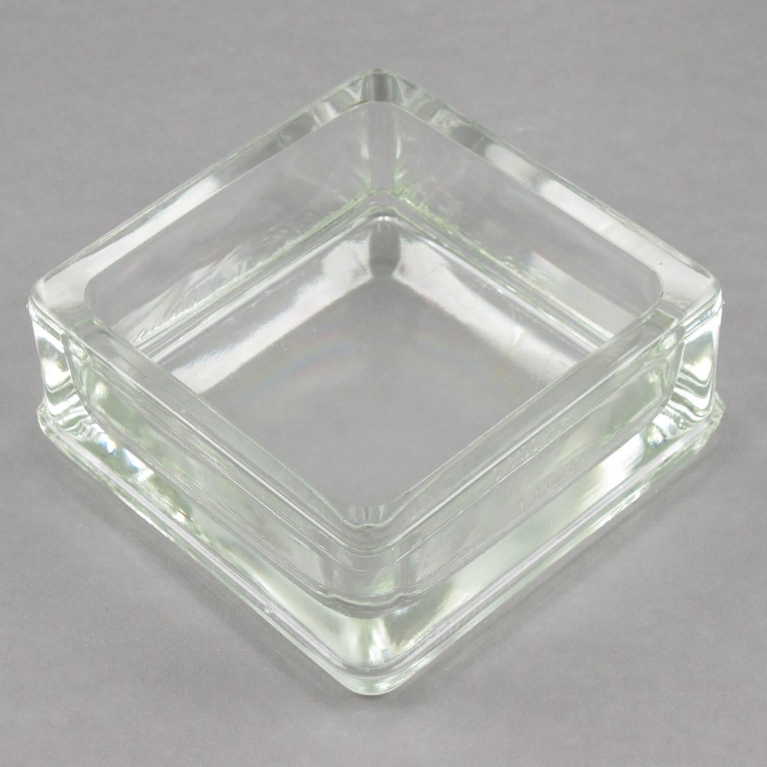 Mid-20th Century Designed by Le Corbusier for Lumax Molded Glass Desk Accessory Ashtray Catchall