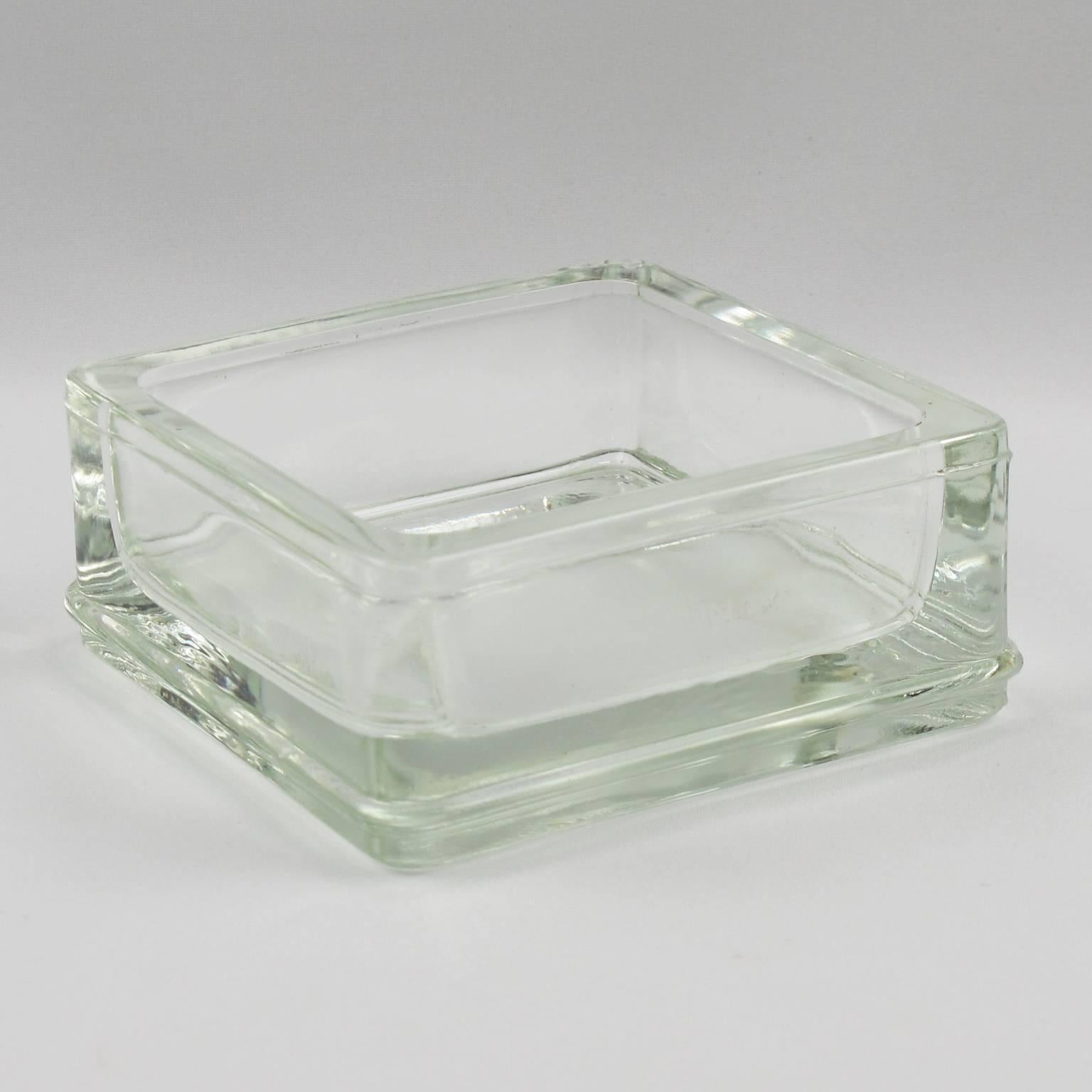Designed by Le Corbusier for Lumax Molded Glass Desk Accessory Ashtray Catchall 1