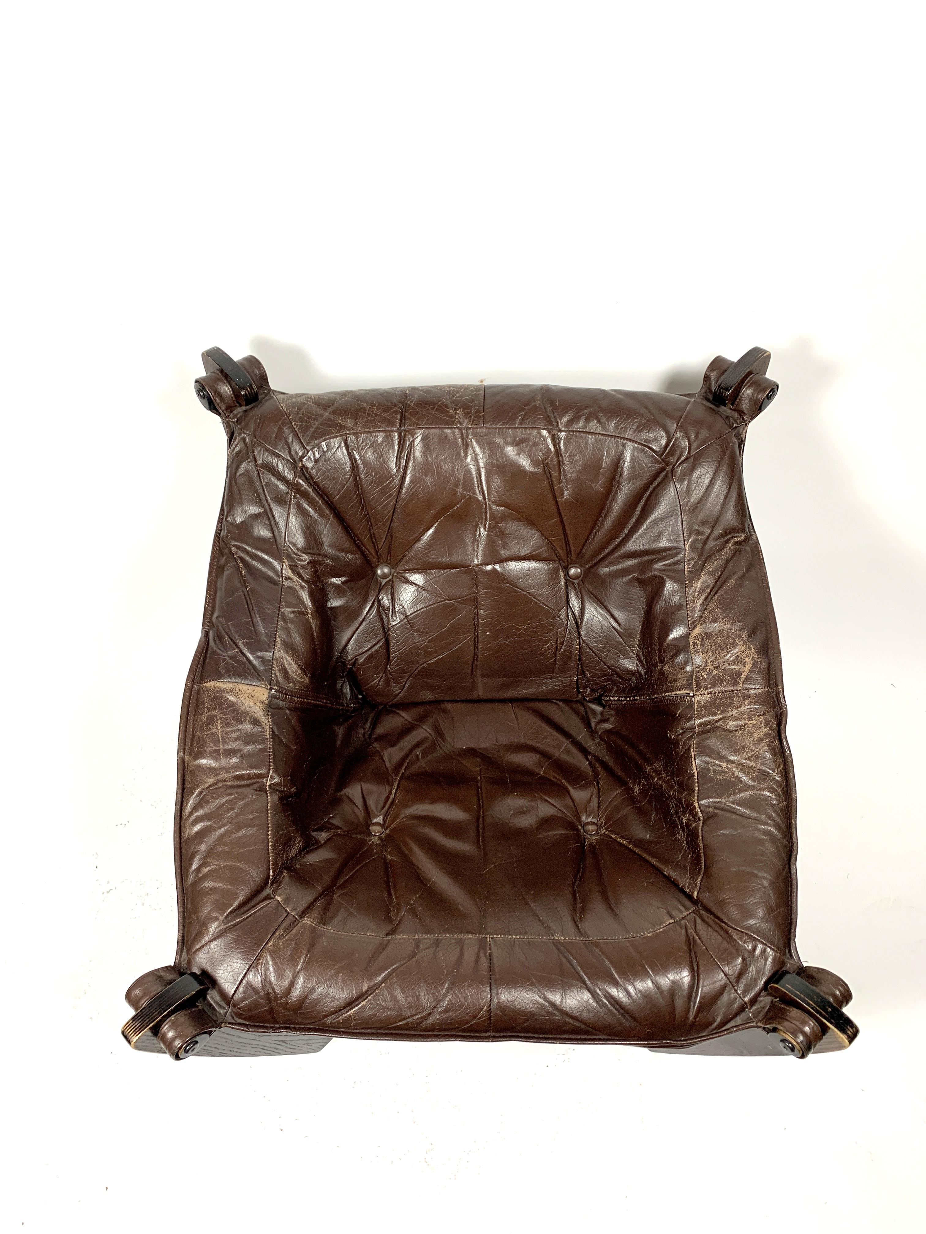 Norwegian Vintage Luna Lounge Leather Chair by Odd Knutsen For Sale