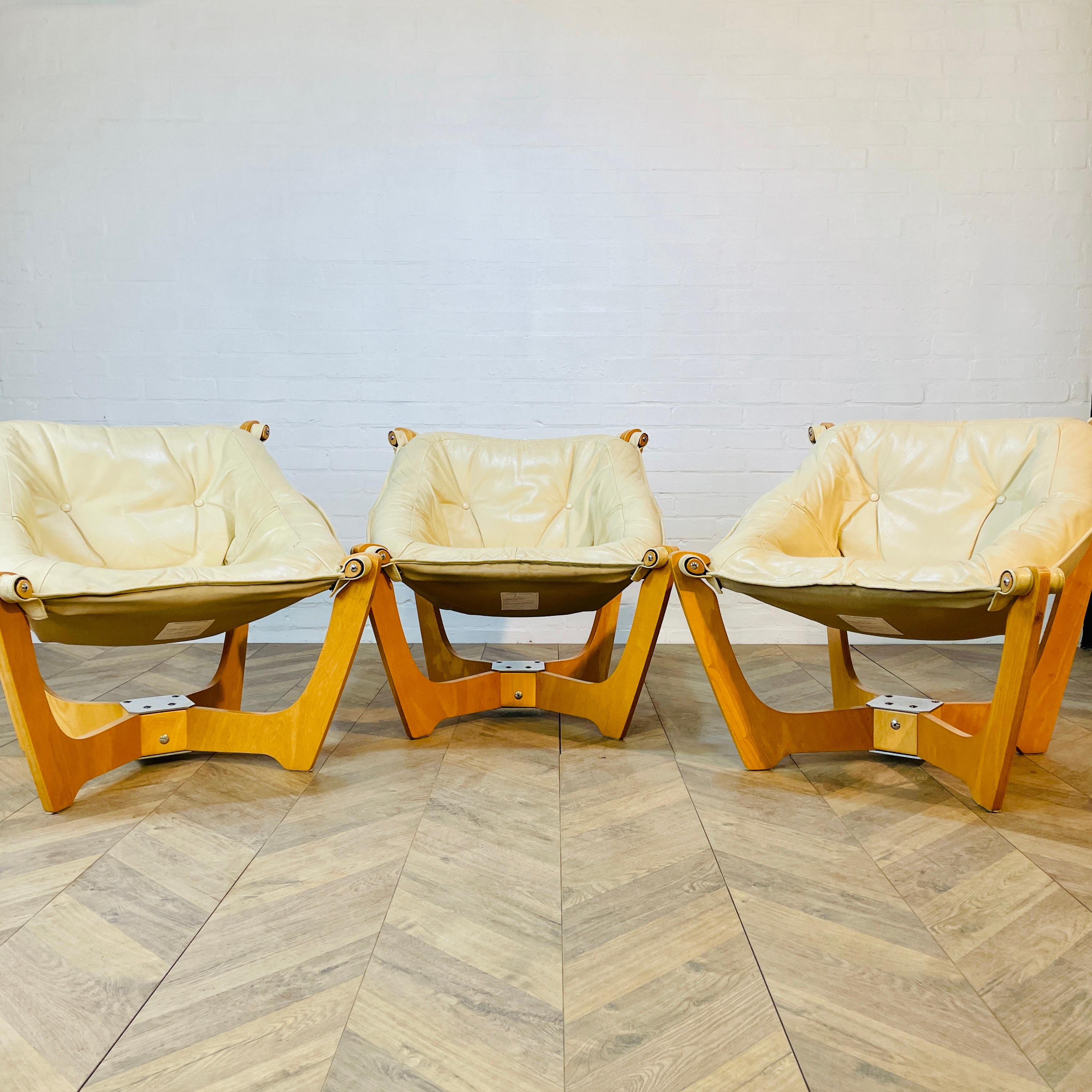 Vintage Luna Sling Chairs by Odd Knutsen, Set of 3 6
