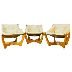 Retro Luna Sling Chairs by Odd Knutsen, Set of 3