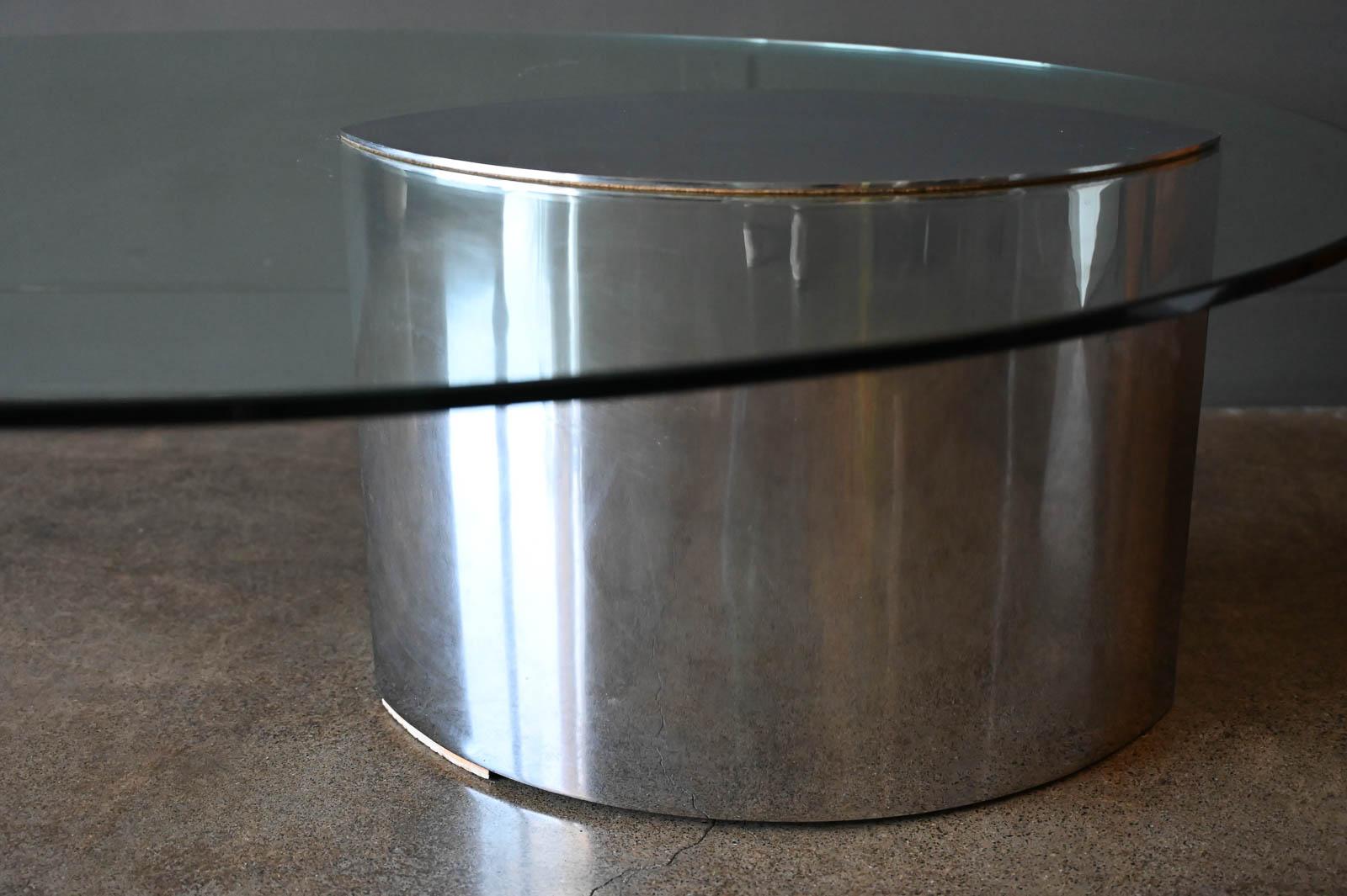 Vintage Cini Boeri for Knoll Lunario Oval Cantelivered Coffee Table, ca 1970 In Good Condition In Costa Mesa, CA