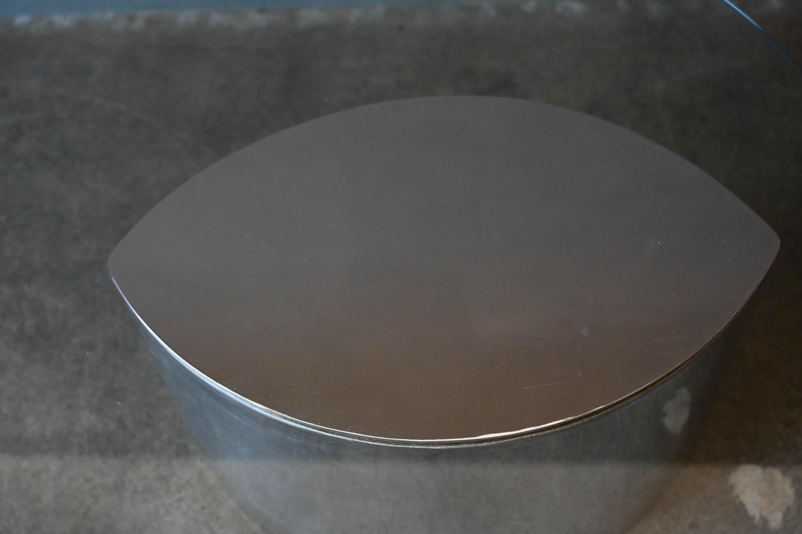Late 20th Century Vintage Cini Boeri for Knoll Lunario Oval Cantelivered Coffee Table, ca 1970
