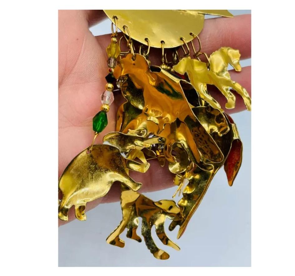 Vintage Lunch at the Ritz Animal Safari Tiger Themed Brooch/ Pendant 4