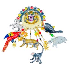 Brosche/Anhänger im Ritz-Stil mit Tier-Safari-Tigermotiv