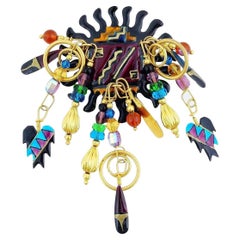 Vintage Lunch At The Ritz Costume Jewelry Pin Brooch