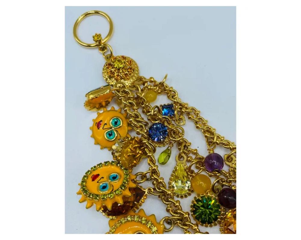 Mixed Cut Vintage Lunch at the Ritz Sun Themed Bracelet For Sale